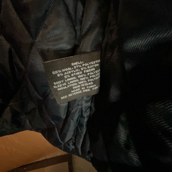 MICHAEL KORS Mens Black Wool Pea Coat Jacket Size Medium - Picture 7 of 7